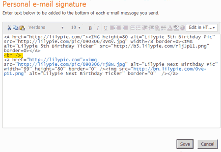 Hotmail 2 signatures